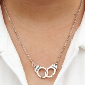 Handcuff Pendant Necklace Silver Color
